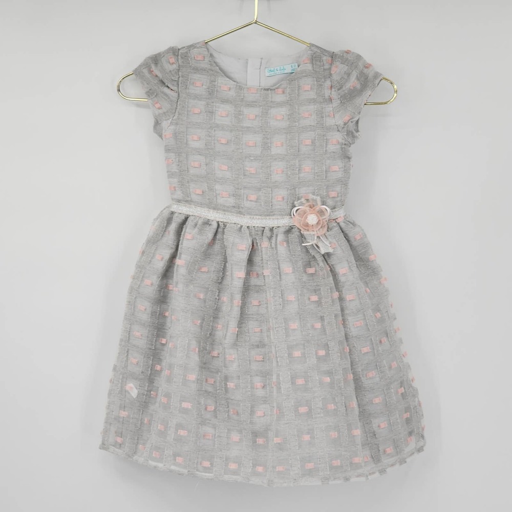 Abel & Lula Girl's elegant dress fit and flare in gray Size 6